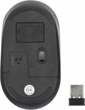 MANHATTAN Performance III Wireless Optinė USB Pelė, USB-A Nano Receiver, 3 mygtukai su ratuku, 1000 dpi, Ambidextrous, Juodas, 190145