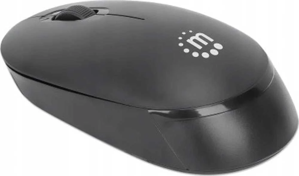 MANHATTAN Performance III Wireless Optinė USB Pelė, USB-A Nano Receiver, 3 mygtukai su ratuku, 1000 dpi, Ambidextrous, Juodas, 190145