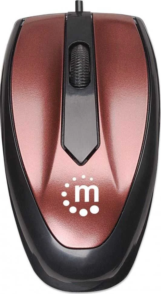 Manhattan MO1 Mini pelė, USB, three Mygtukai su Scroll Wheel, 1000 dpi, Wine 177979