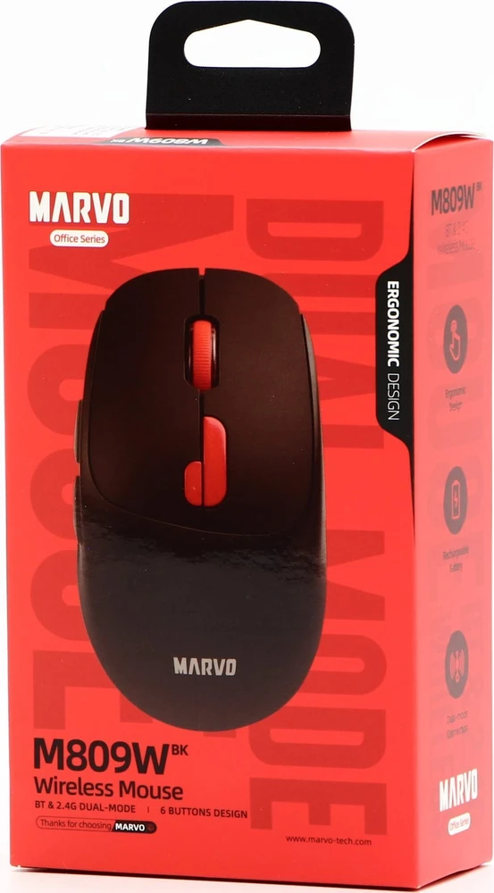 MARVO M809W 500mAh Belaidė Pėlė | Juoda