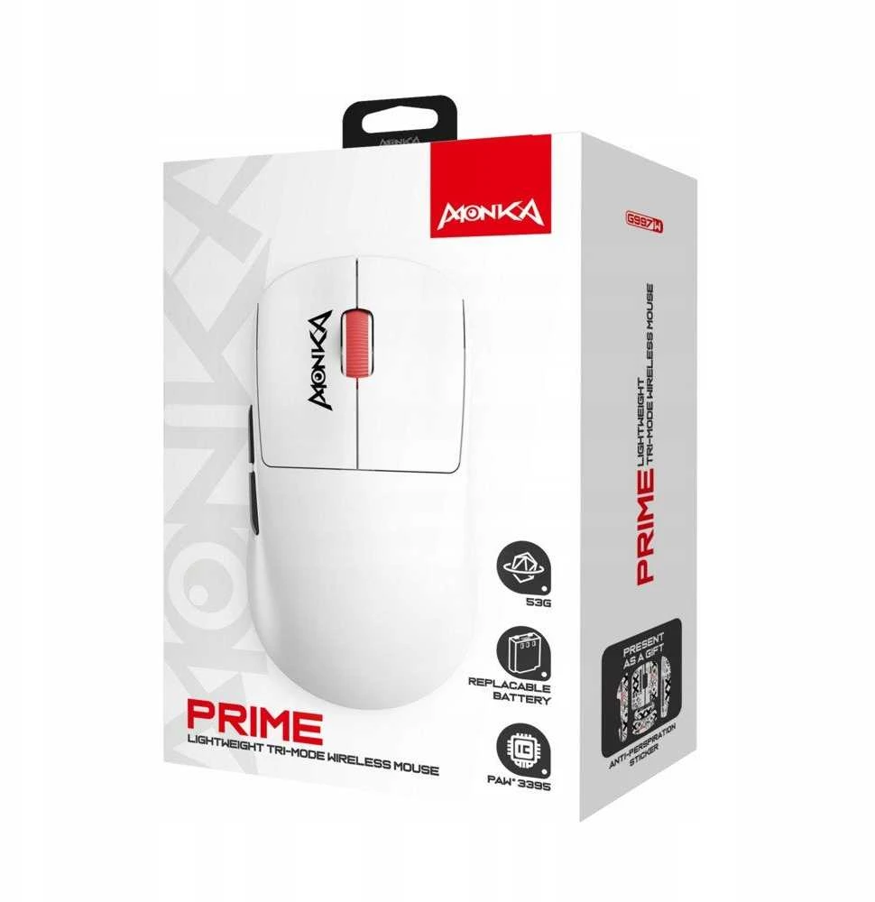 Pelė Marvo Belaid. pel. Monka Prime G997W baltas