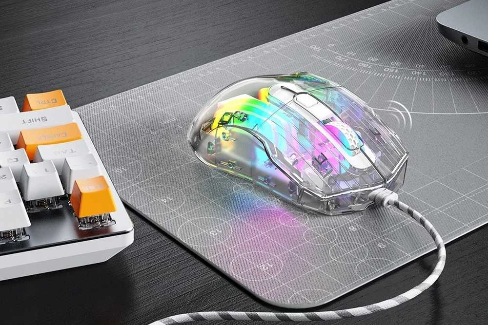 Marvo M413 permatoma RGB pelė su laidu | 7200 DPI