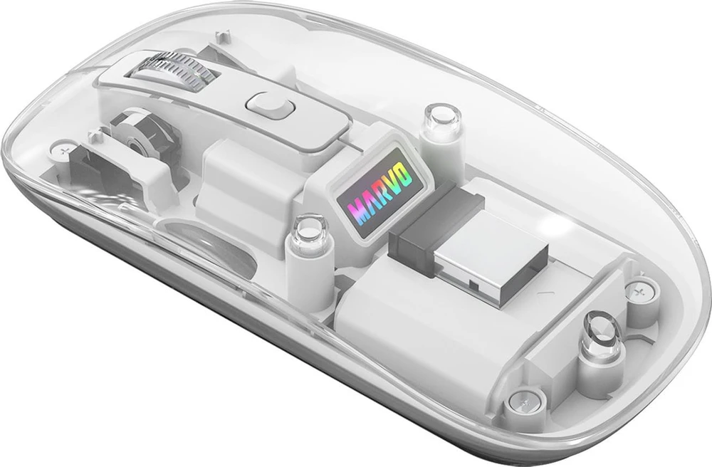 Marvo PRISM B10 Baltas Bevielė pelė, balta, 1600DPI