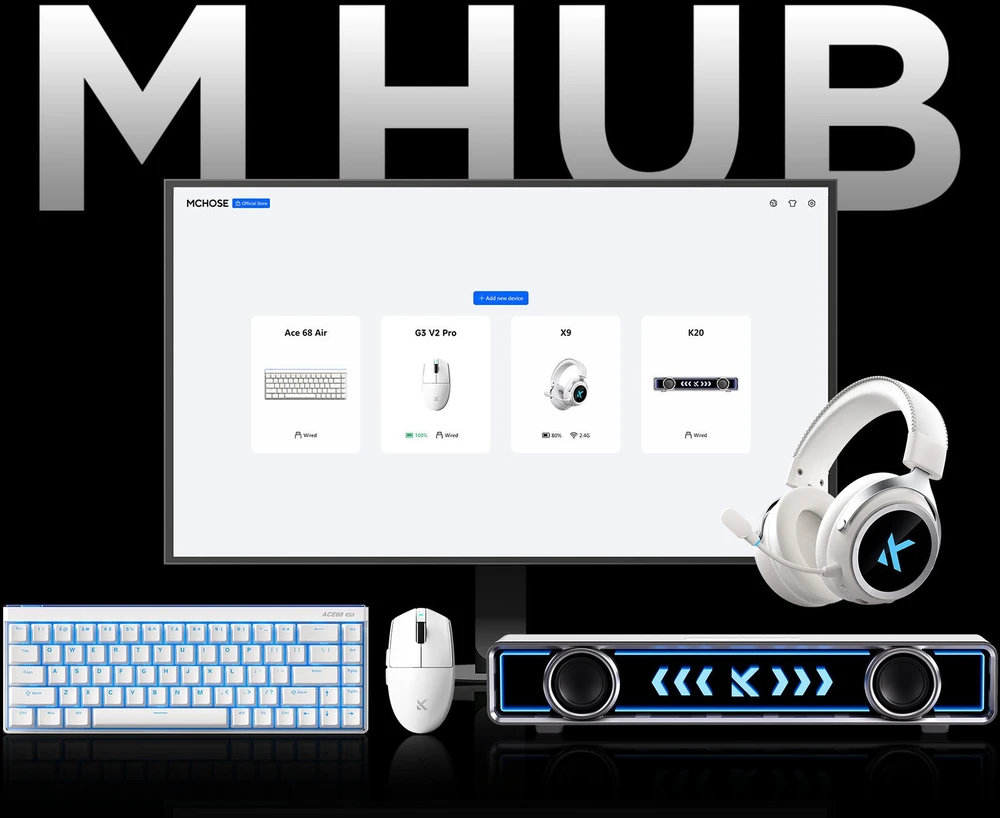 MCHOSE G3 V2 Wireless Juodas (Juoda) Belaidė Žaidimų Pelė