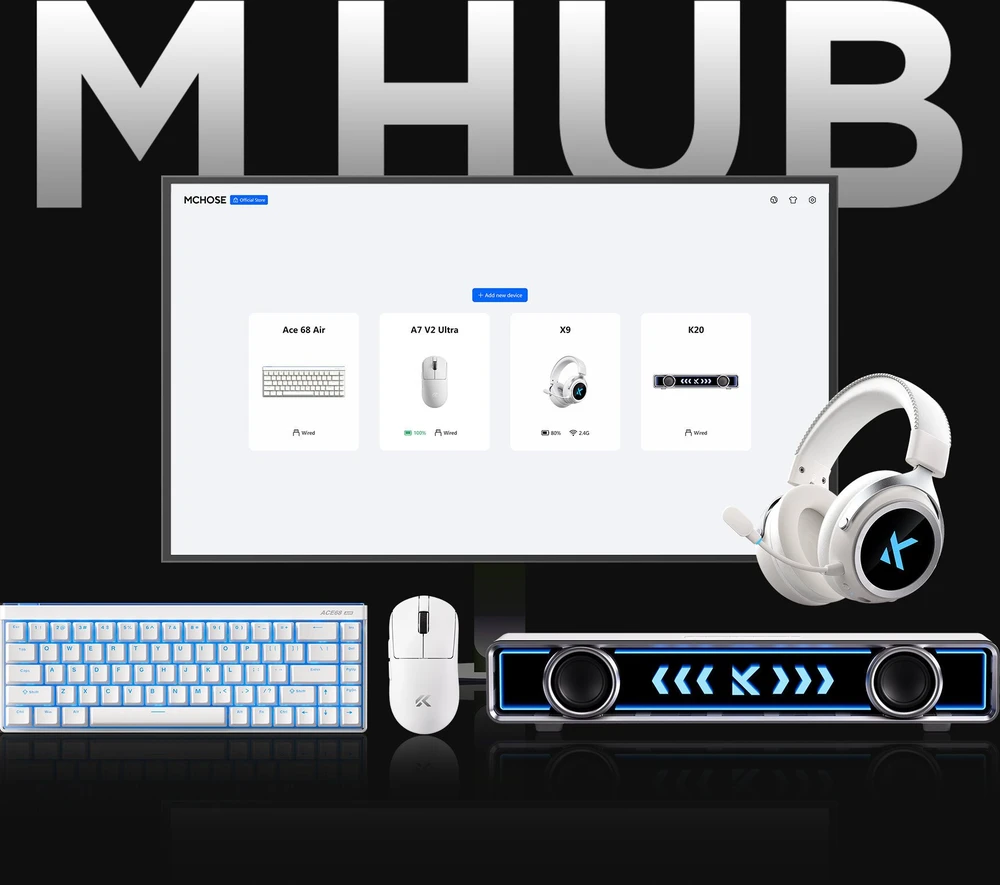 MCHOSE A7 V2 Ultra Wireless Belaidė Žaidimų Pelė | Baltas