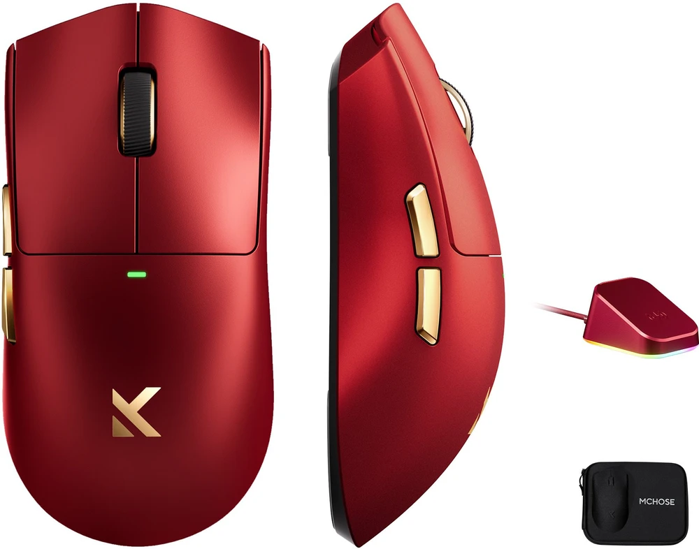 MCHOSE K7 Ultra belaidė pėlė | 2.4GHz, BT | 800 mAh | Iron Raudona