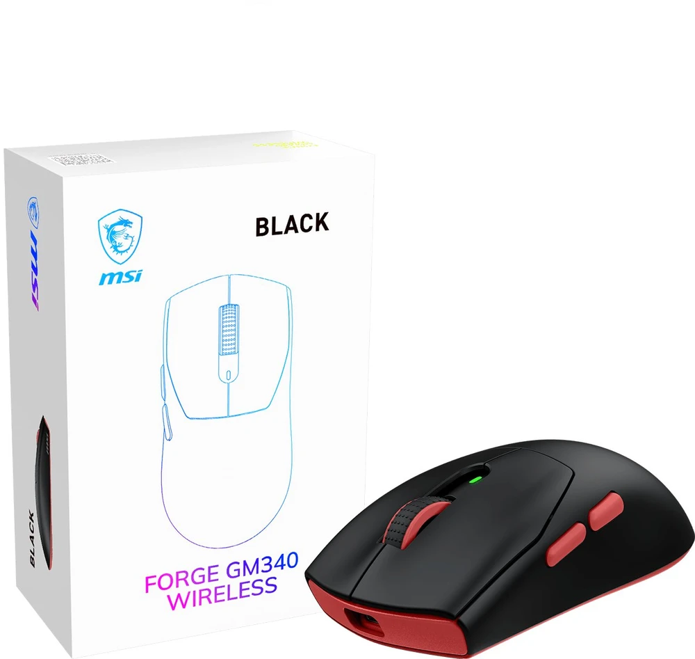Pelė MSI FORGE GM340 | Belaidis | 2,4 GHz, „Bluetooth“, USB 2.0