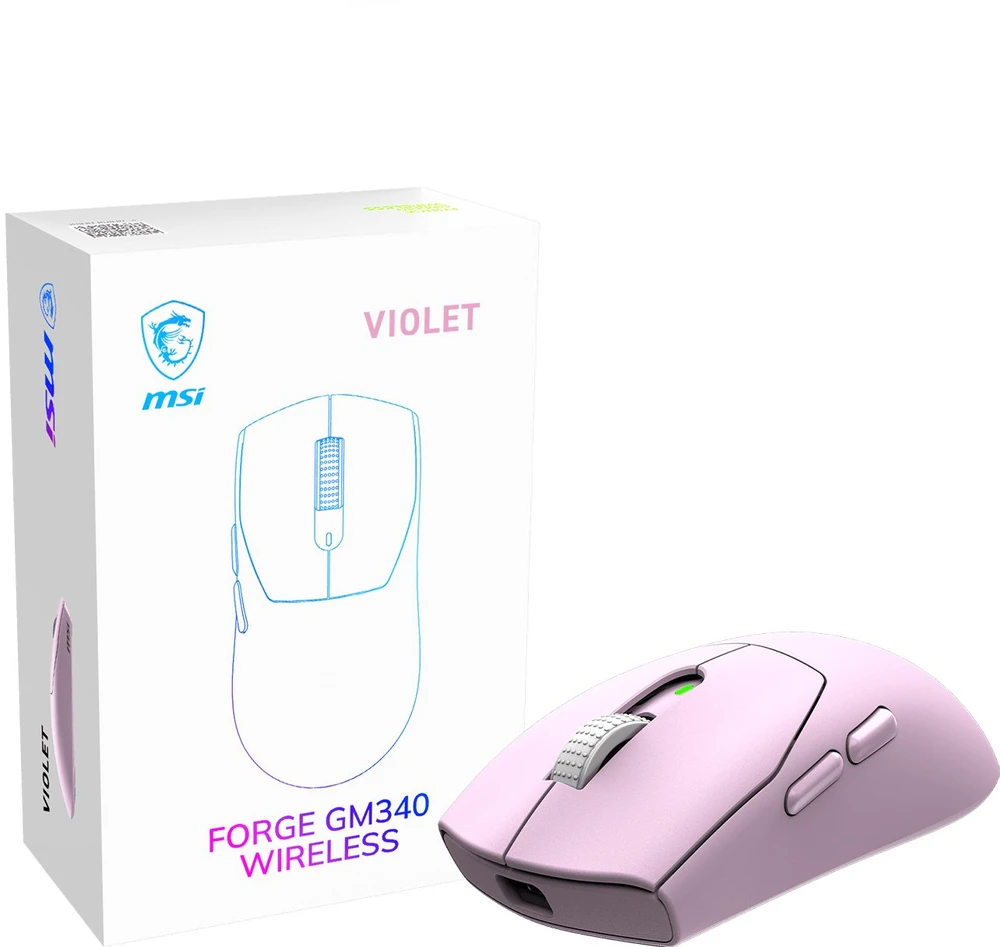 MSI Pelė žaidimams | FORGE GM340 WIRELESS | Wireless | 2.4 GHz, Bluetooth , USB | Violet
