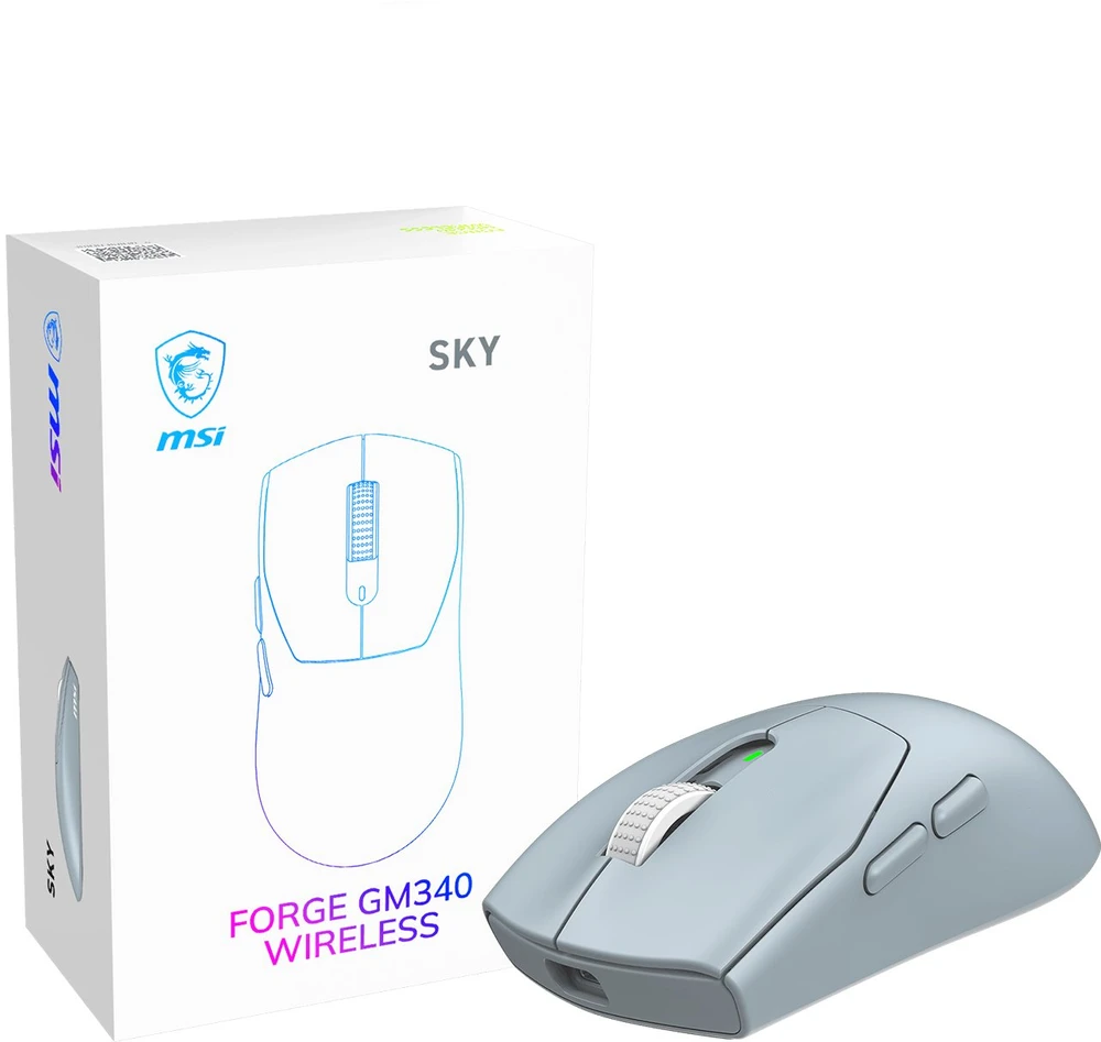 MSI Pelė žaidimams | FORGE GM340 WIRELESS | Wireless | 2.4 GHz, Bluetooth , USB | Sky