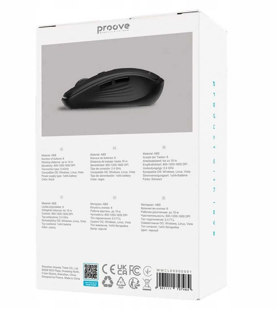 Proove belaidė pelė Click juodas