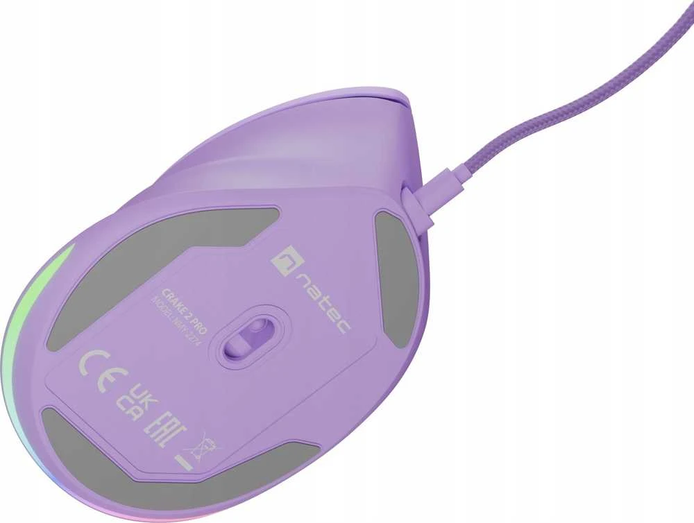 Vertikali pelė Natec Crake 2 su laidu violetinė