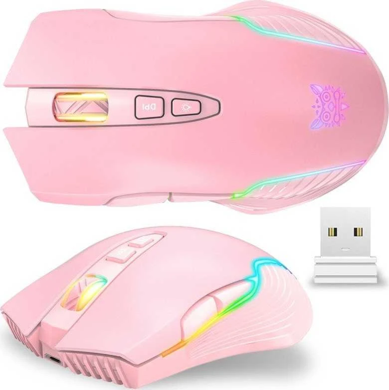 ONIKUMA CW905 Rožinė belaidė žaidimų pelė 2.4G