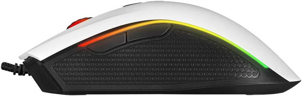 Pelė Rampage SMX-R44V2 žaidimams 12800 DPI RGB LED 1K Hz HUANO Makro balta