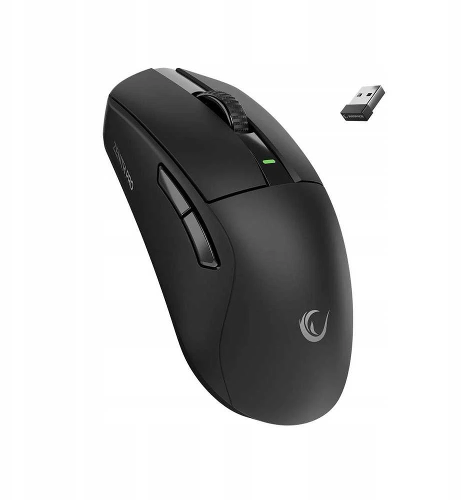 Pelė žaidimams RAMPAGE ZENITH PRO 4K Bluetooth+ USB + 2.4Ghz. PAW3395. NORDIC 52833 MCU. juoda
