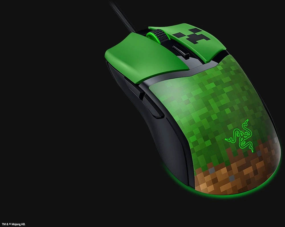 Razer | Pelė žaidimams | Cobra | Optiniai pelės jungikliai Gen-3 | Minecraft Edition