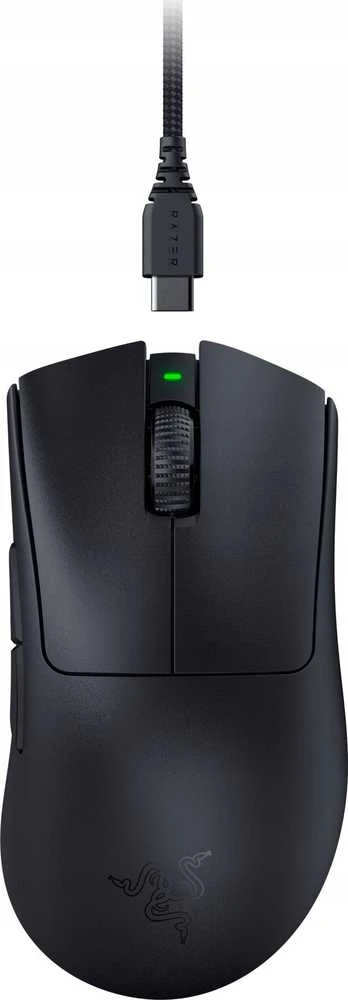 Pelė Myszka žaidimams Razer DeathAdder V3 Pro + HyperPolling Dongle belaidė 30000 dpi optinė juoda