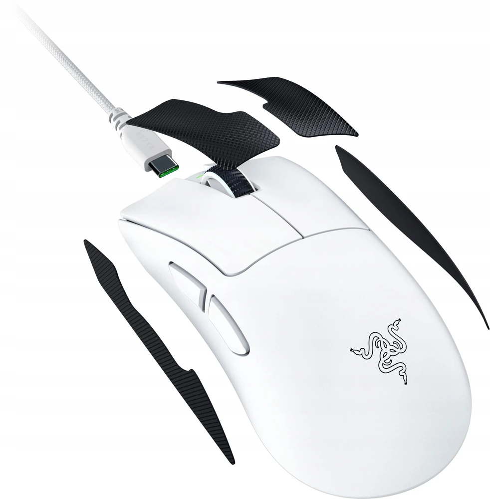RAZER DeathAdder V4 Pro balta belaidė žaidimų optinė pelė | 45000 DPI