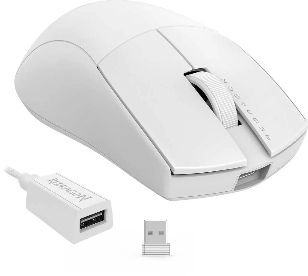 Pelė Myszka žaidimams Redragon K1NG M916W-LIT-1K belaidė 8000 dpi optinė balta