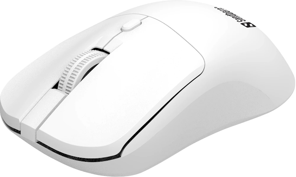 Sandberg 331-05 belaidė pelė, taupanti energiją, balta, kairė ir dešinė, USB-A adapteris