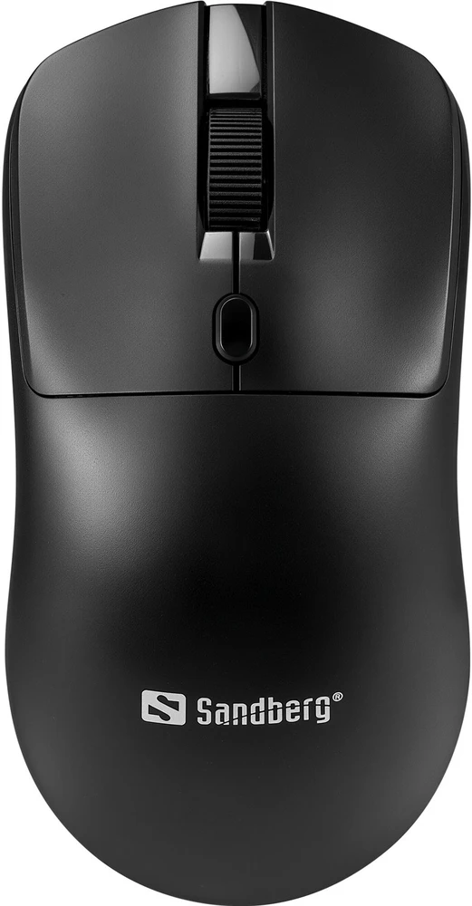 Sandberg 331-04 belaidė pelė, taupanti, juoda, kairė ir dešinė, USB-A adapteris