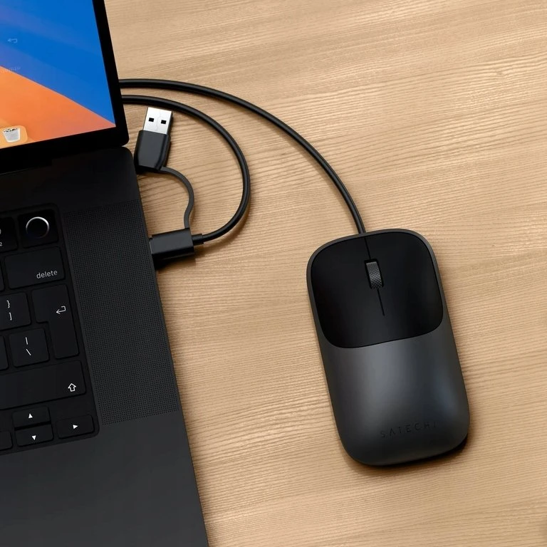 Pelė Satechi Satechi Slim LX Pelė su laidu - pelė optinė USB-A/USB-C (space juodas)