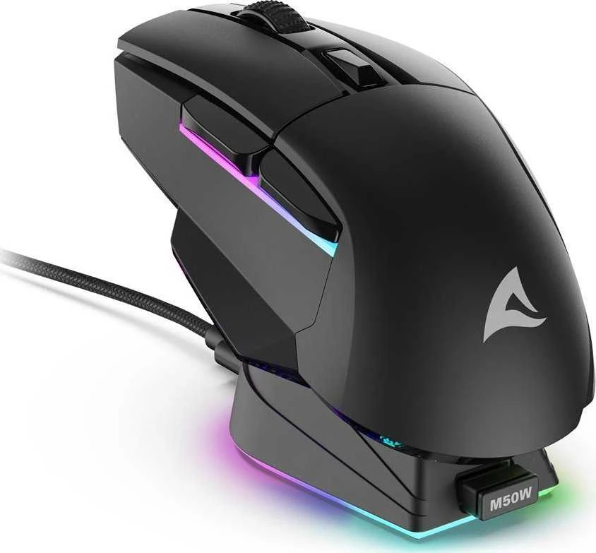 Sharkoon Pelė Shark SGM50W Optisch 6 mygtukai 6.400 DPI schw