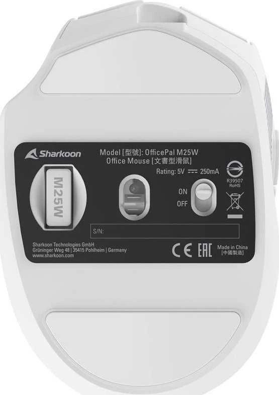 Sharkoon OfficePal M25W, pelė - baltas