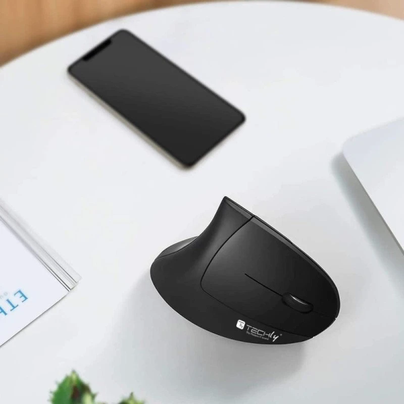 Techly Belaidė pelė 2.4GHz RF USB vertikali 1600dpi optinė