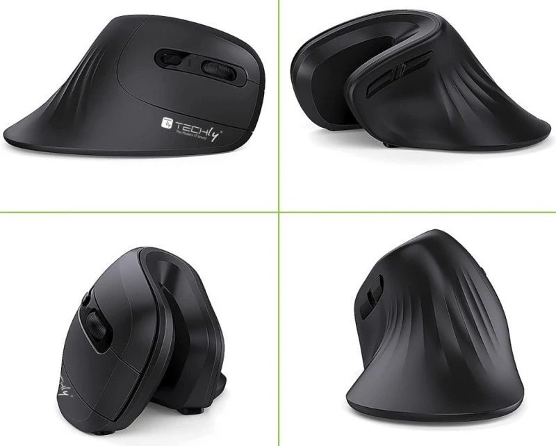 Techly Belaidė pelė 2.4GHz RF USB vertikali 3200dpi optinė