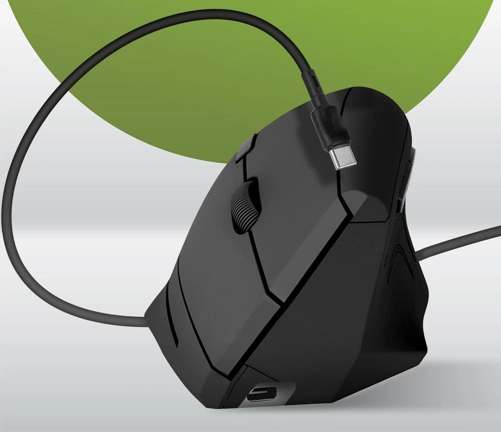 TnB pelė T"nb vertikali belaidė ergonomiška „Bluetooth“ ir USB-A įkraunama / ergo / Mwergovbtr juoda (SB11812)