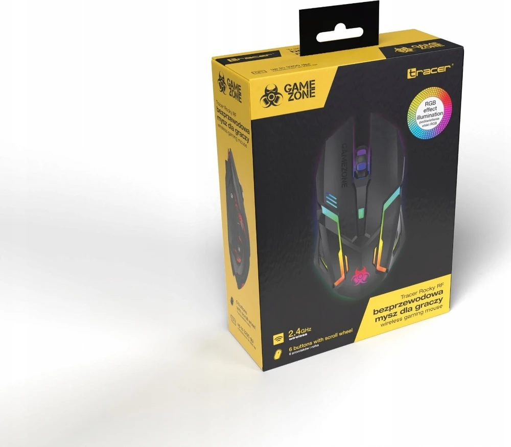 Pelė Myszka žaidimams Tracer GameZone ROCKY belaidė 3200 dpi optinė juoda
