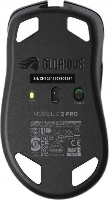 Pelė Glorious Model D 2 PRO belaidė, 1K Polling - juodos spalvos