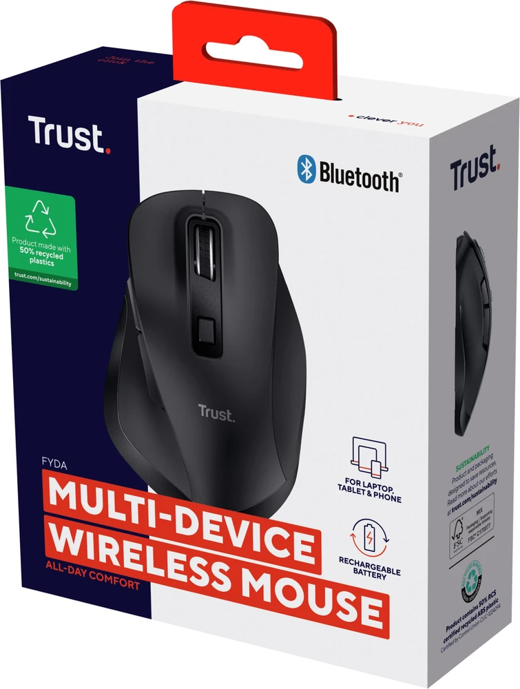 Trust Fyda pelė Office dešinei rankai RF belaidė + Bluetooth Optinė 2400 DPI