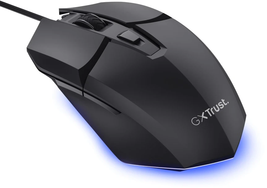 Pelė Myszka žaidimams Trust GXT 121 FELOX+ su laidu 10000 dpi optinė juoda