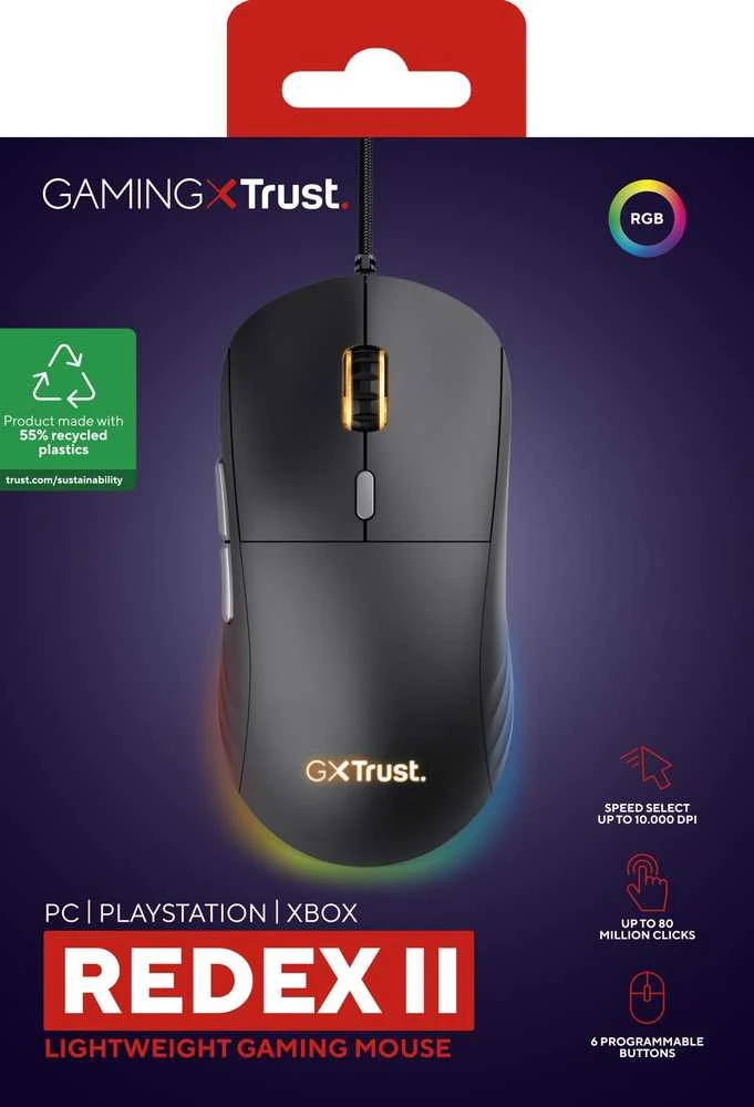 TRUST GXT 925 REDEX II pelė su laidu | 10 000 DPI