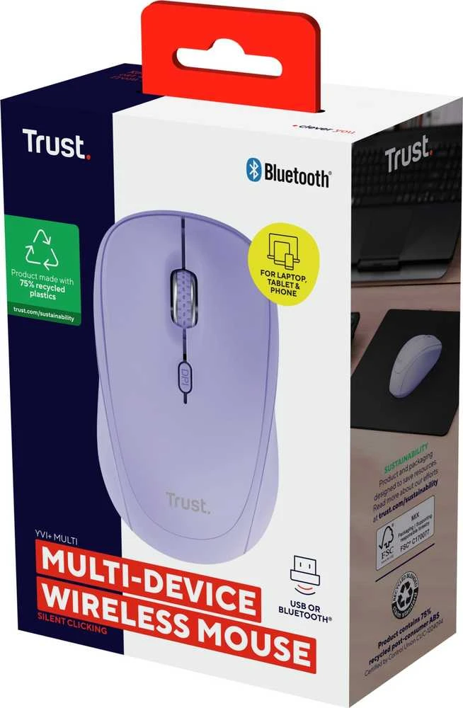 Pelė Trust ECO* YVI+ violetinė