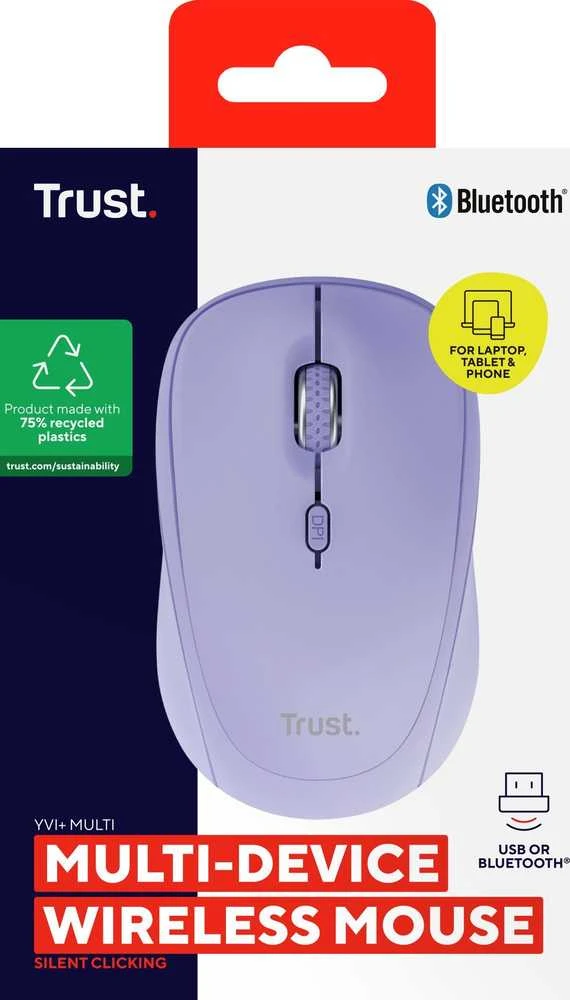 Pelė Trust ECO* YVI+ violetinė