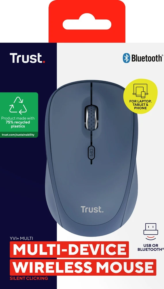 Pelė Trust YVI+ Eco* mėlyna (25455)