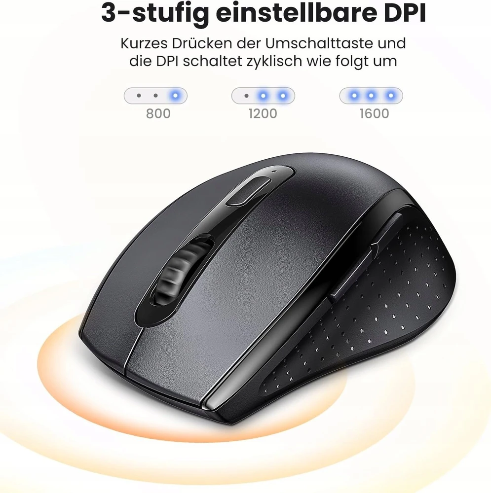 Ugreen Belaidė kompiuterinė pelė 2.4GHz, juoda