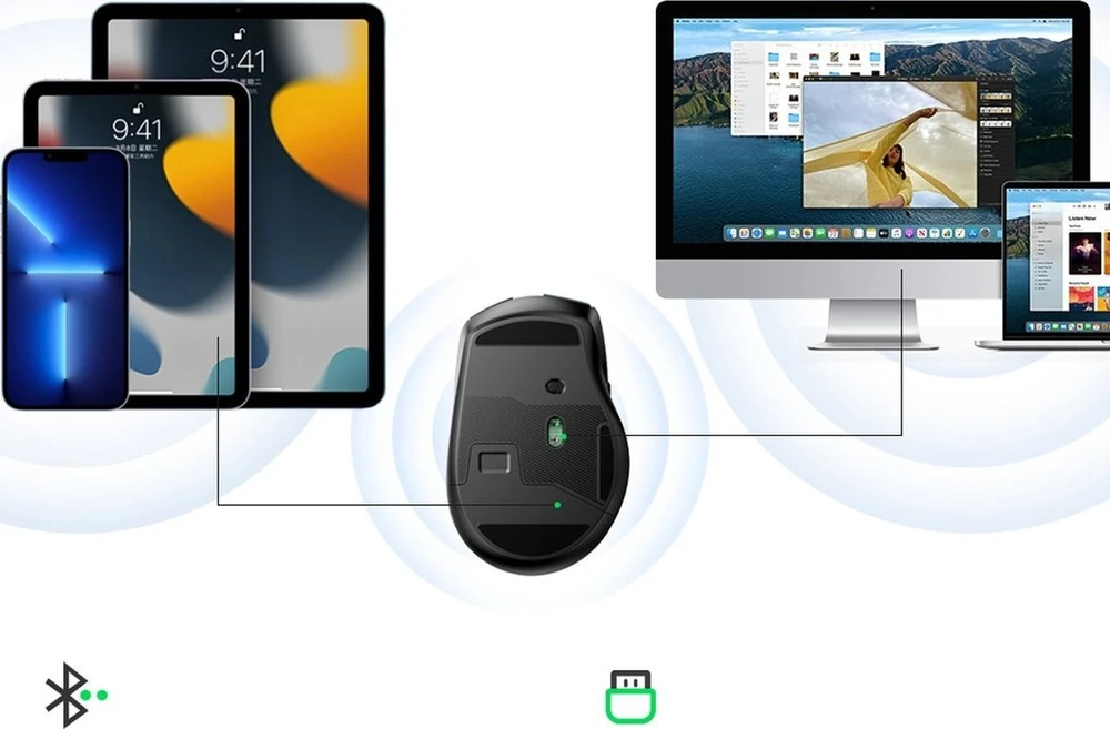 Belaidė pelė UGREEN 2.4 GHz (juoda)
