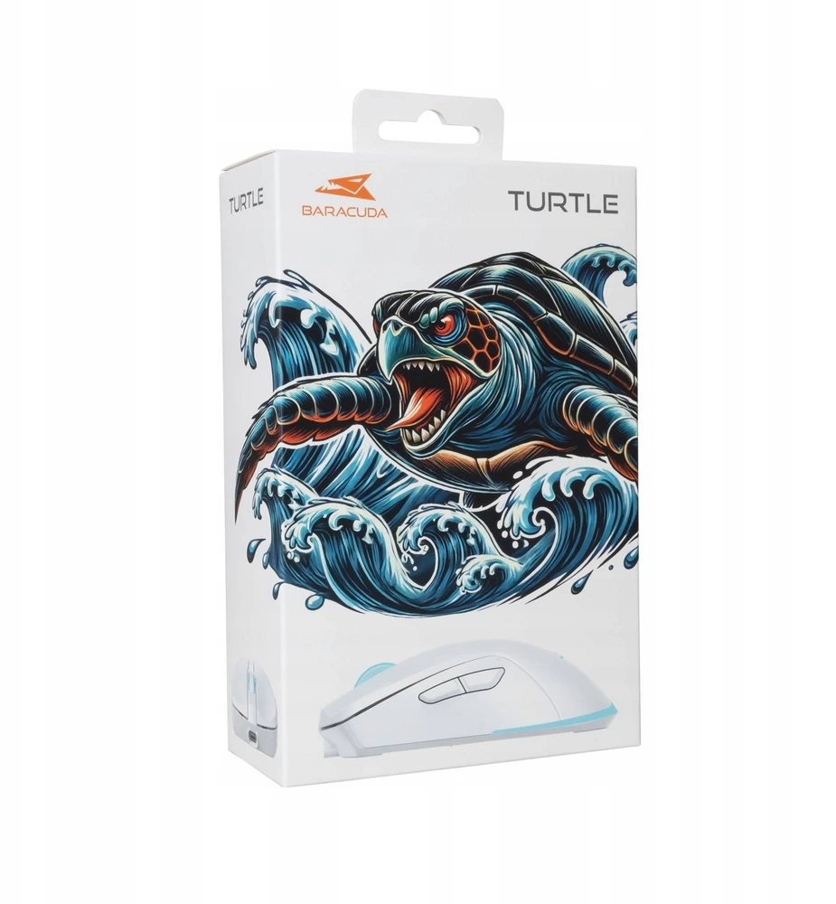 Baracuda belaidė pelė žaidimams TURTLE, 6D, 3200 dpi, Baltas (BGM-122)