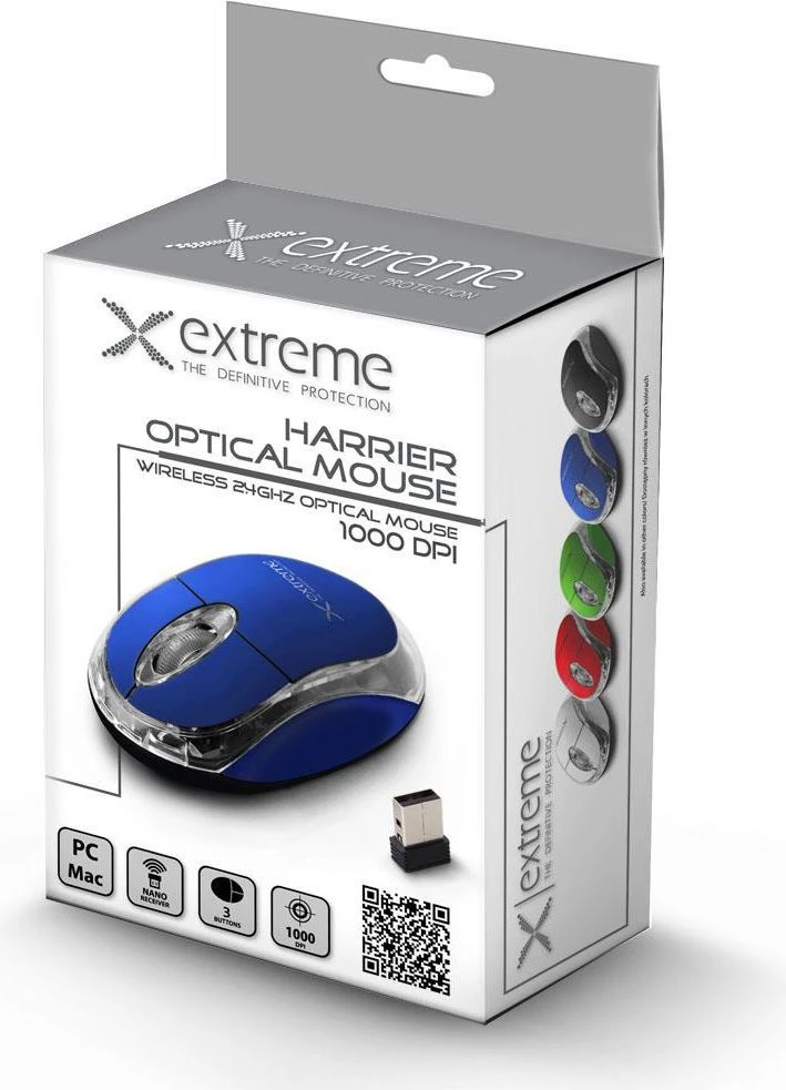 Titanum XM105B Extreme belaidė pelė 2,4 GHz 3D optinė USB Harrier mėlyna