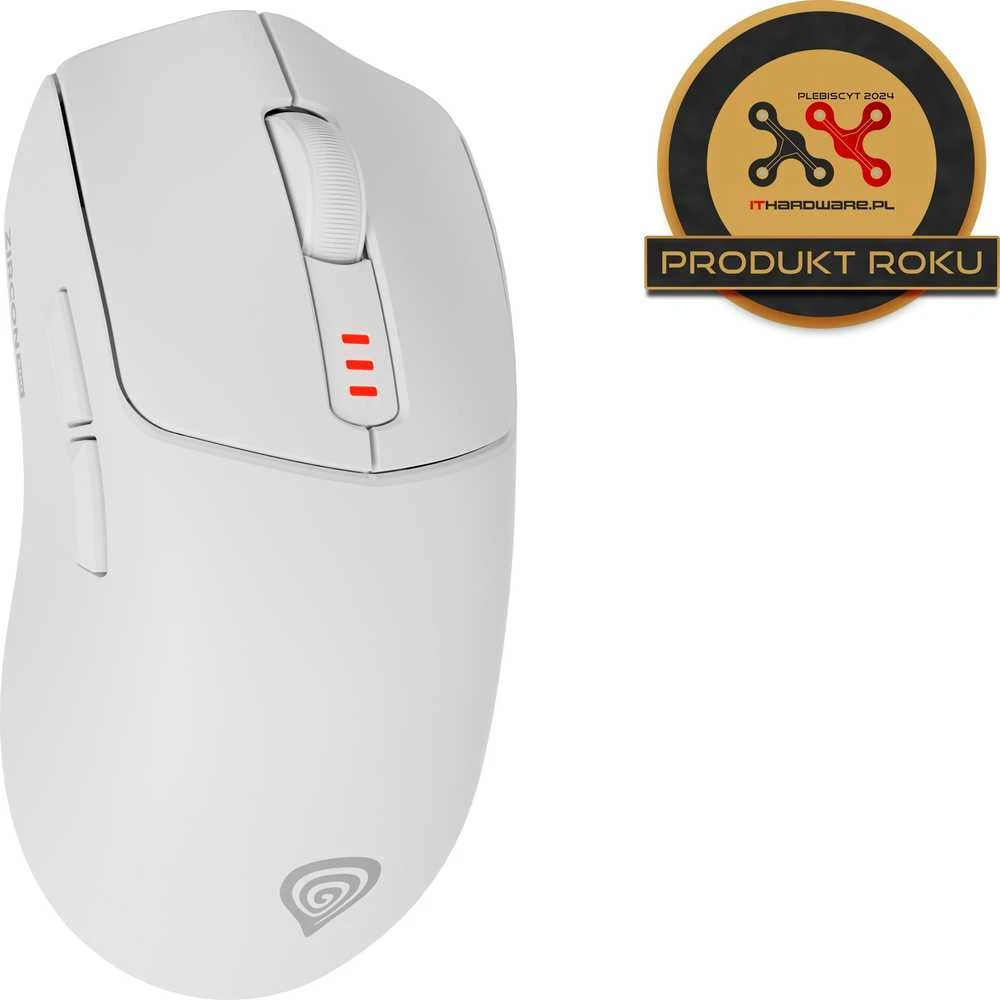 Genesis Zircon 500 G2 | Pelė žaidimams | Wireless/su laidu | 2.4 GHz, Bluetooth, USB | Baltas