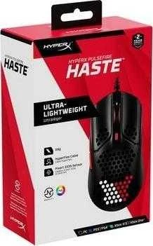 Žaidimų pelė HyperX Pulsefire Haste, Juoda/Raudona