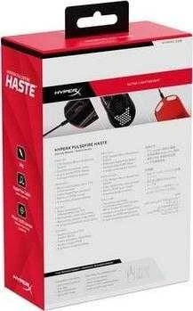 Žaidimų pelė HyperX Pulsefire Haste, Juoda/Raudona