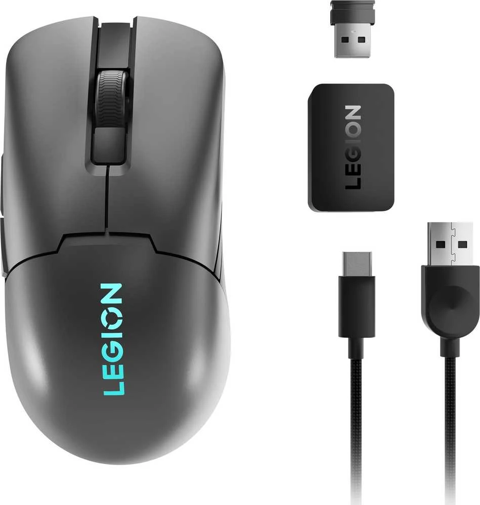 Lenovo | Belaidė pelė žaidimams | Legion M600s Qi | Pelė žaidimams | 2.4GHz, Bluetooth, USB su laidu | Storm Pilkas
