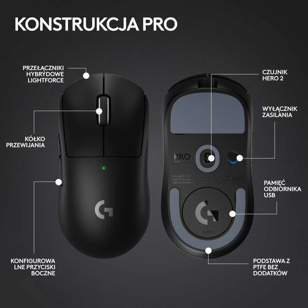 Žaidimų pelė Logitech G Pro X Superlight 2, juoda