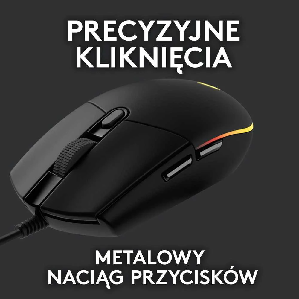 Pelė žaidimams Logitech G102 Lightsync, Juoda