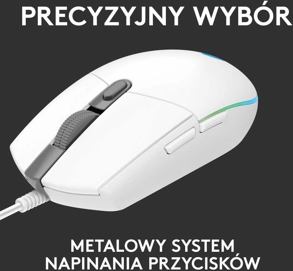 Pelė žaidimams Logitech G102 Lightsync, Balta