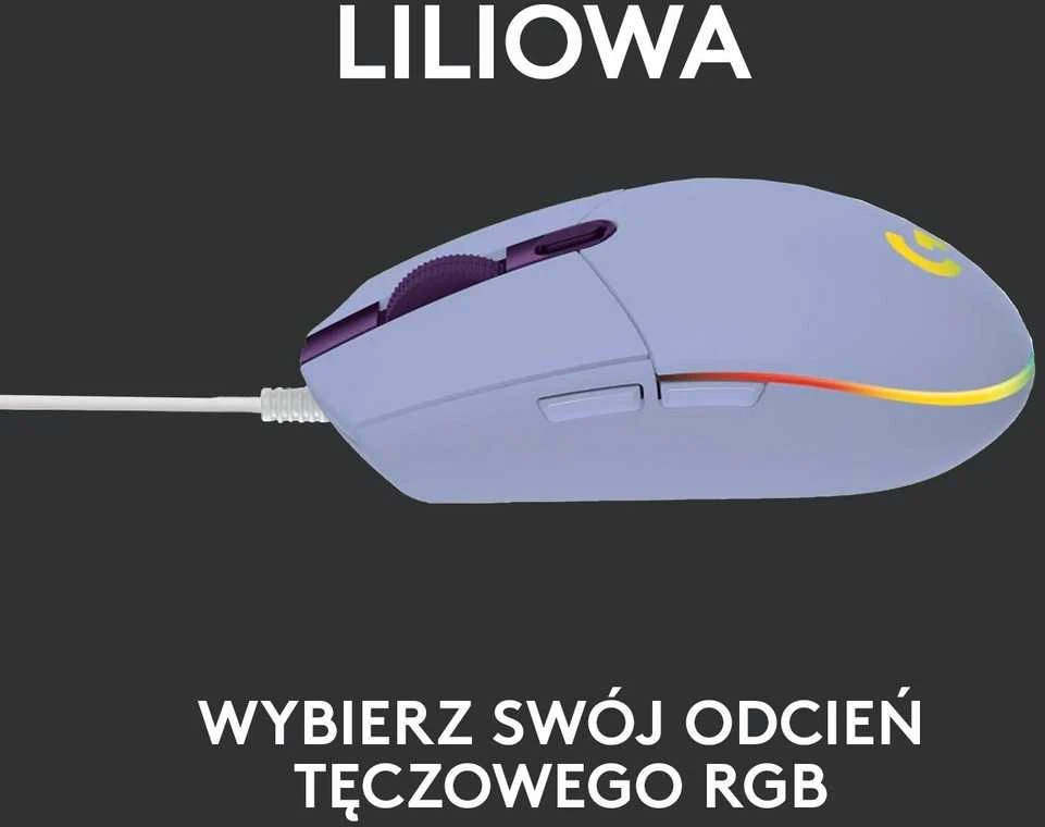 Pelė žaidimams Logitech G102 Lightsync, Alyvinė